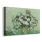 Canvas art print featuring an expressive floral composition with delicate petals, displayed at an angle