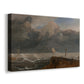 Canvas art print featuring a maritime landscape with vessels, displayed at an angle