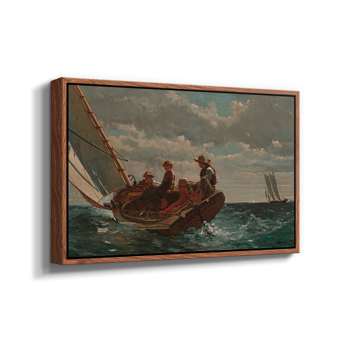 Breezing Up (A Fair Wind), 1873-1876 - Floater Framed Canvas Print