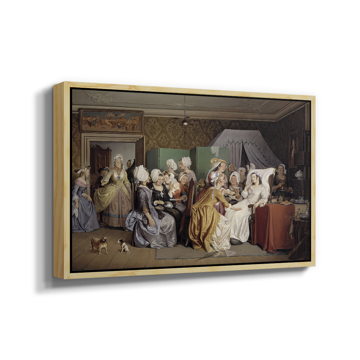 The Maternity Room (Scene from "Barselstuen"), 1845 - Floater Framed Canvas Print