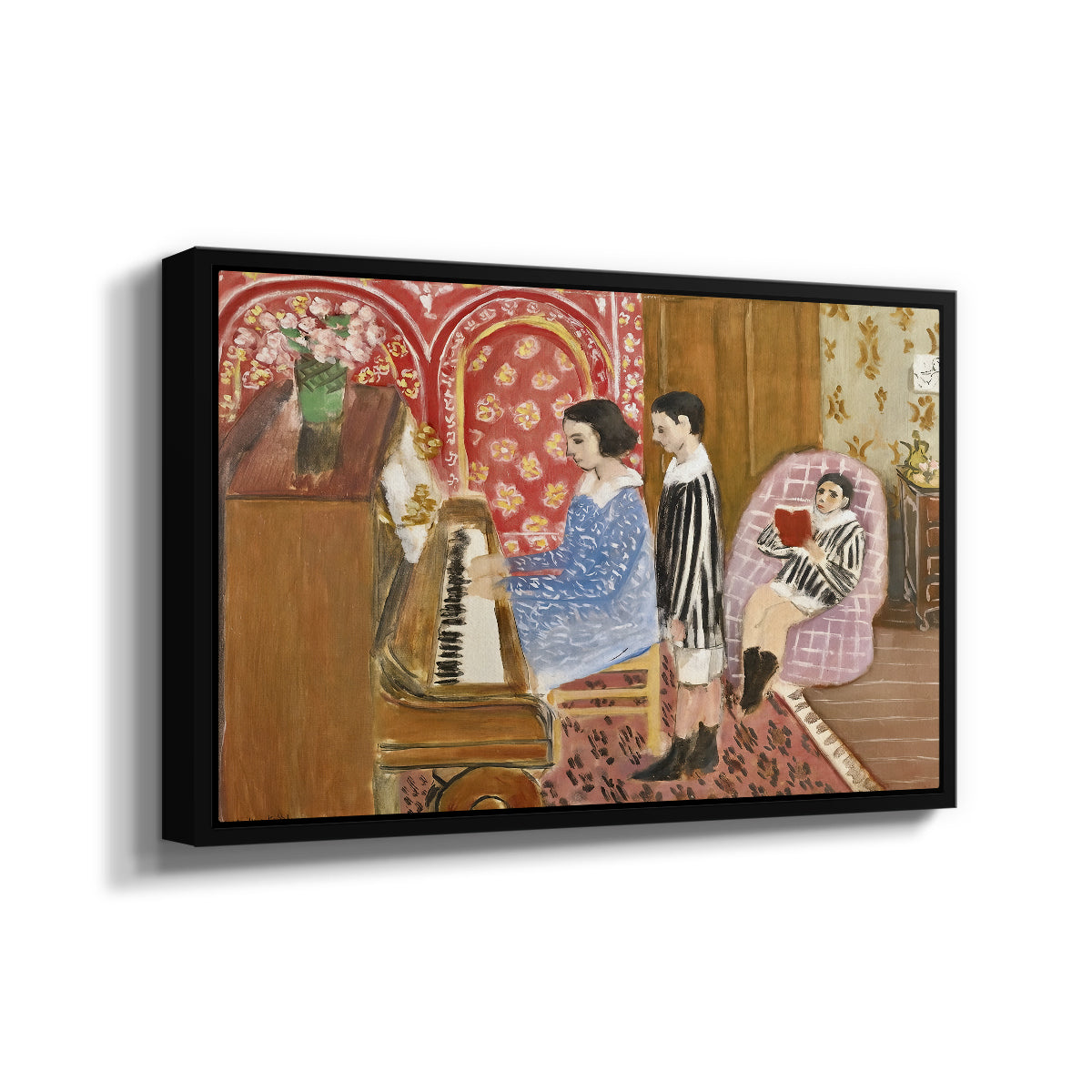 The Piano Lesson, 1923 - Floater Framed Canvas Print