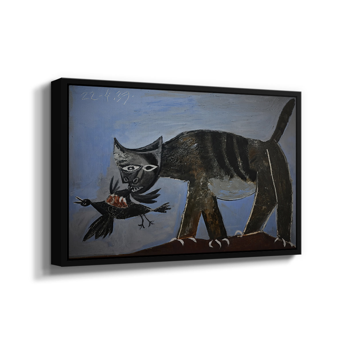 Cat Catching a Bird, 1939 - Floater Framed Canvas Print