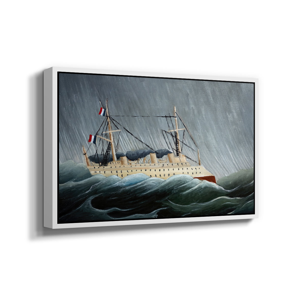 A Ship in the Storm, c. 1899 - Floater Framed Canvas Print