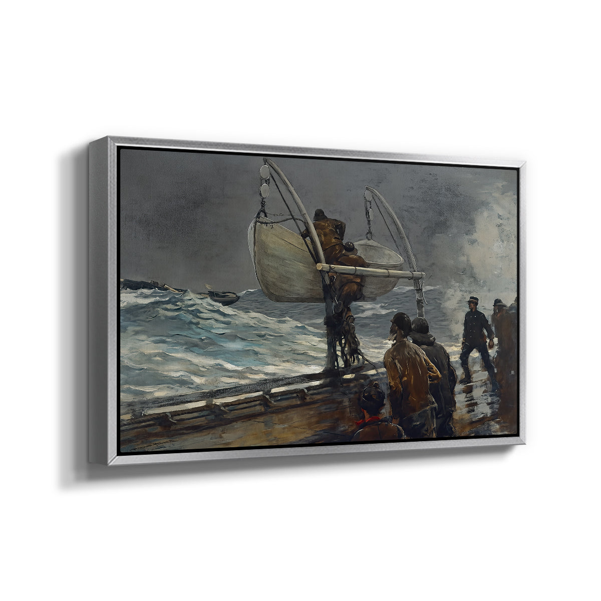 The Signal of Distress, c. 1896 - Floater Framed Canvas Print