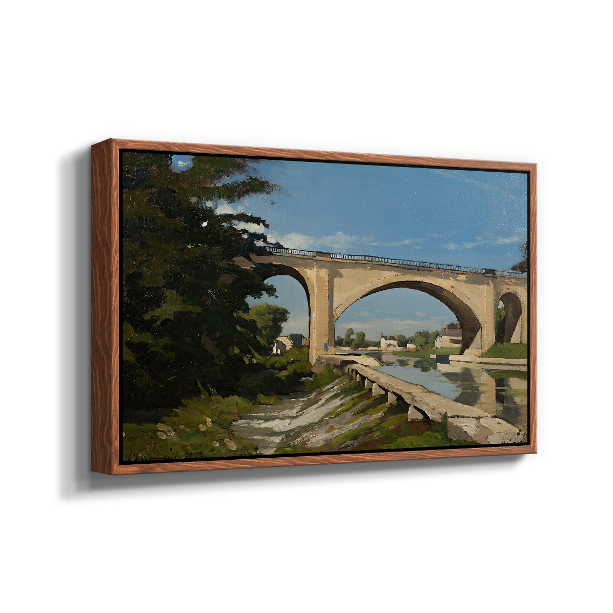 The Railroad Bridge at Briare, 1888 - Floater Framed Canvas Print