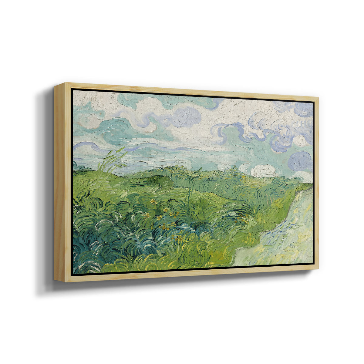 Green Wheat Field, Auvers, 1890 - Floater Framed Canvas Print