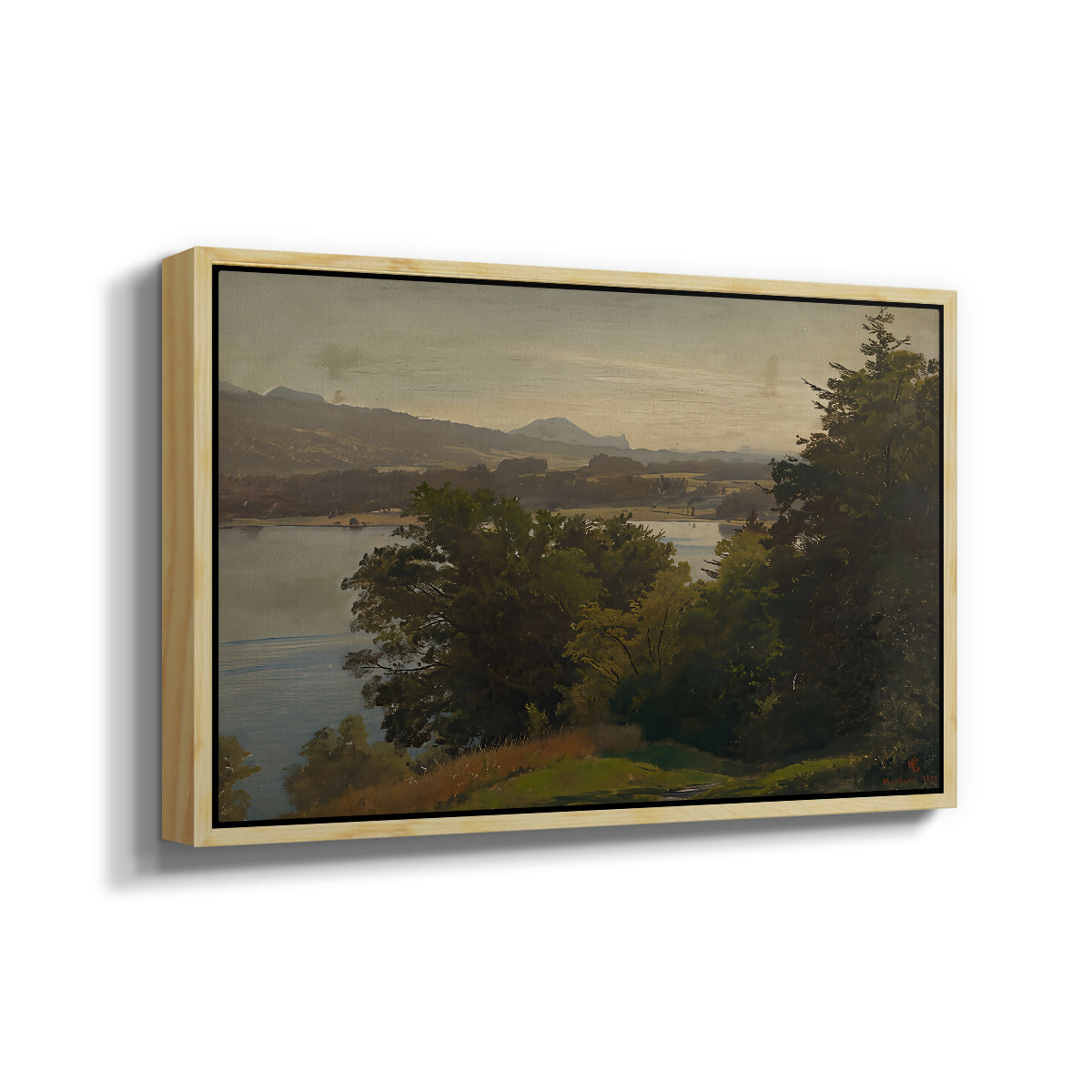View of the Mondsee, 1870 - Floater Framed Canvas Print