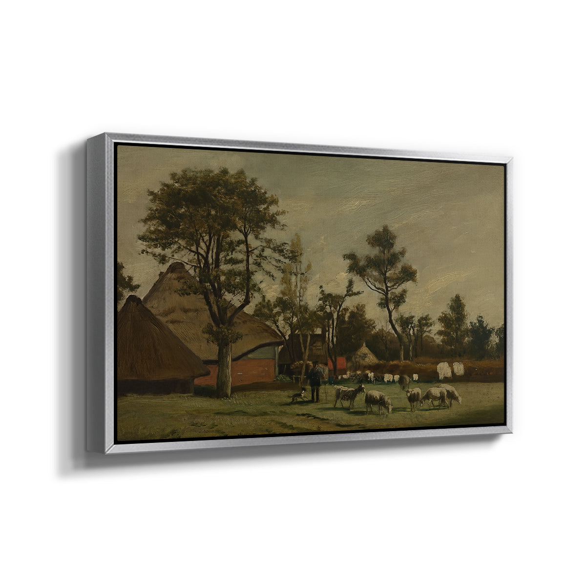 Farmhouse, c. 1865-1875 - Floater Framed Canvas Print