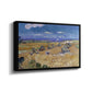 Wheat Field with Reaper, Auvers, 1888 - Floater Framed Canvas Print