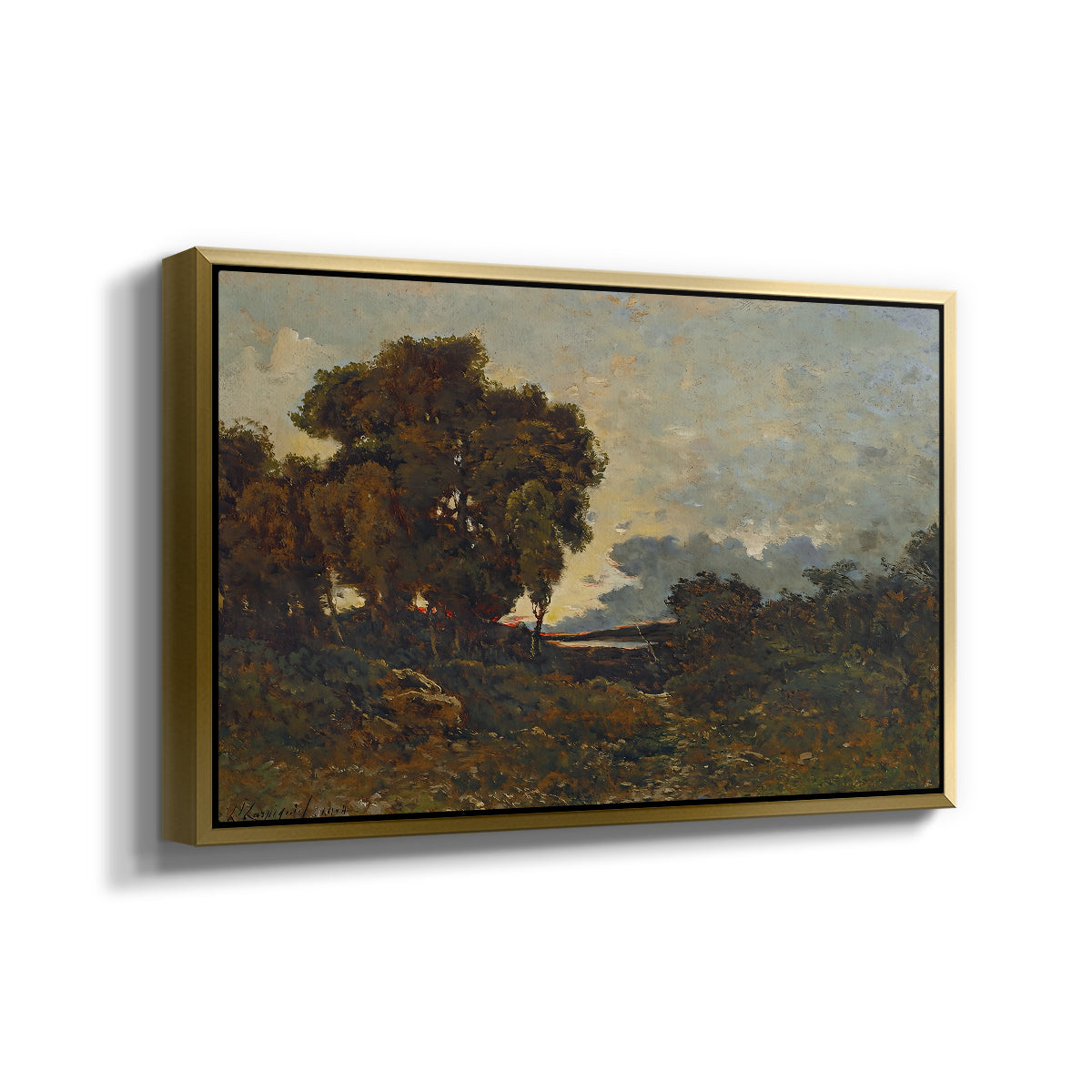 Sunset on the Allier (Soleil couchant sur l'Allier), 1904 - Floater Framed Canvas Print