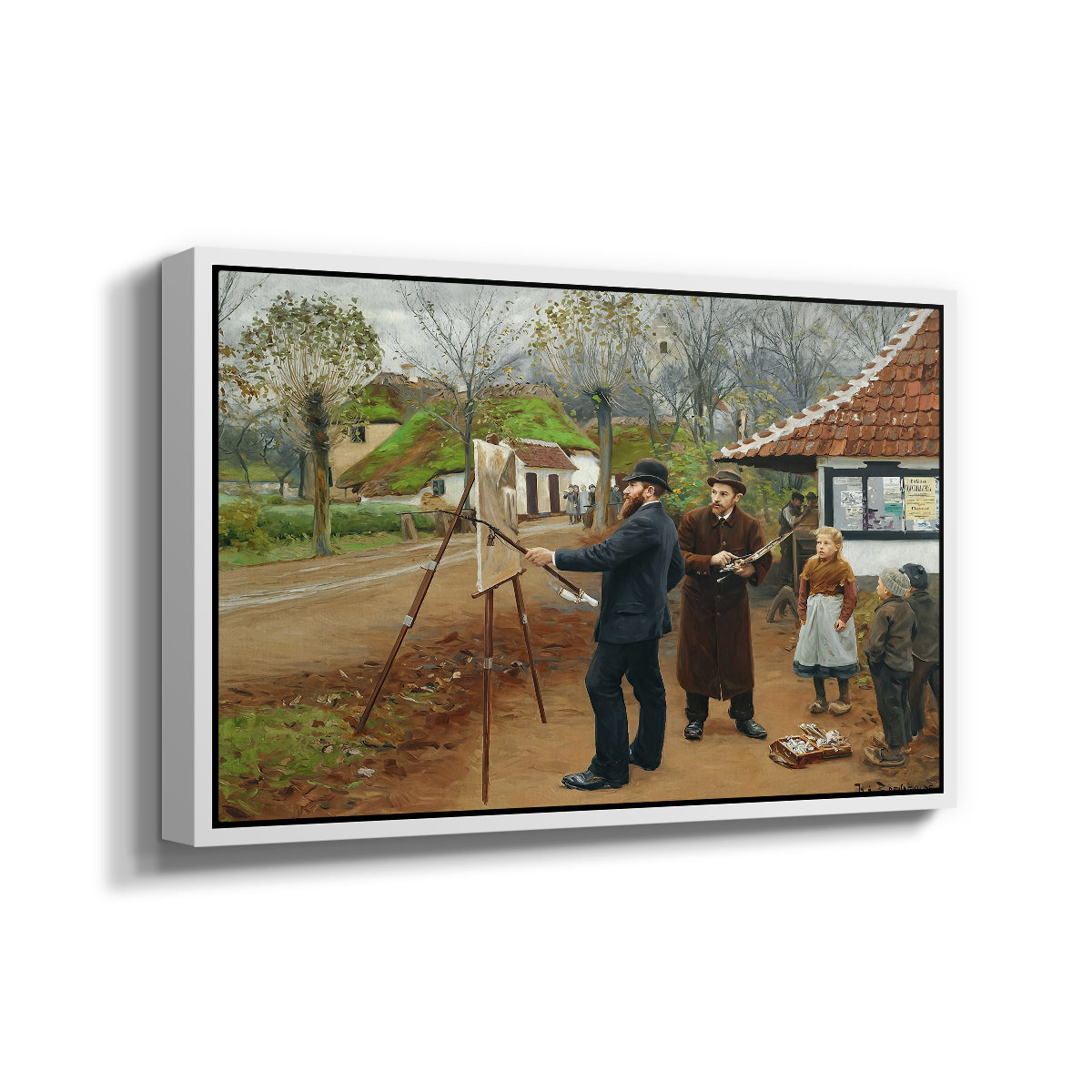 L. A. Ring Painting near Aasum Smithy, 1893 - Floater Framed Canvas Print