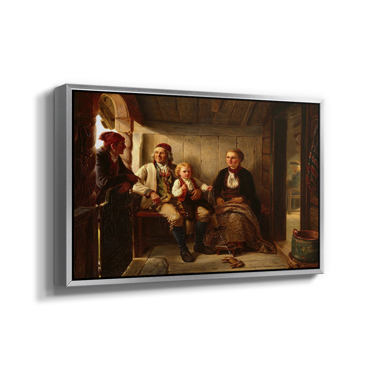 Neighbors (Naboer), 1855 - Floater Framed Canvas Print