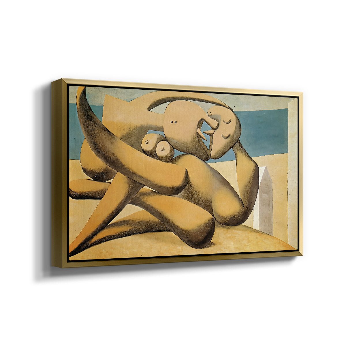 Figures at the Seaside (The Kiss), 1931 - Floater Framed Canvas Print