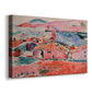 Canvas art print featuring an expressive view of Collioure with sea and clustered houses, displayed at an angle