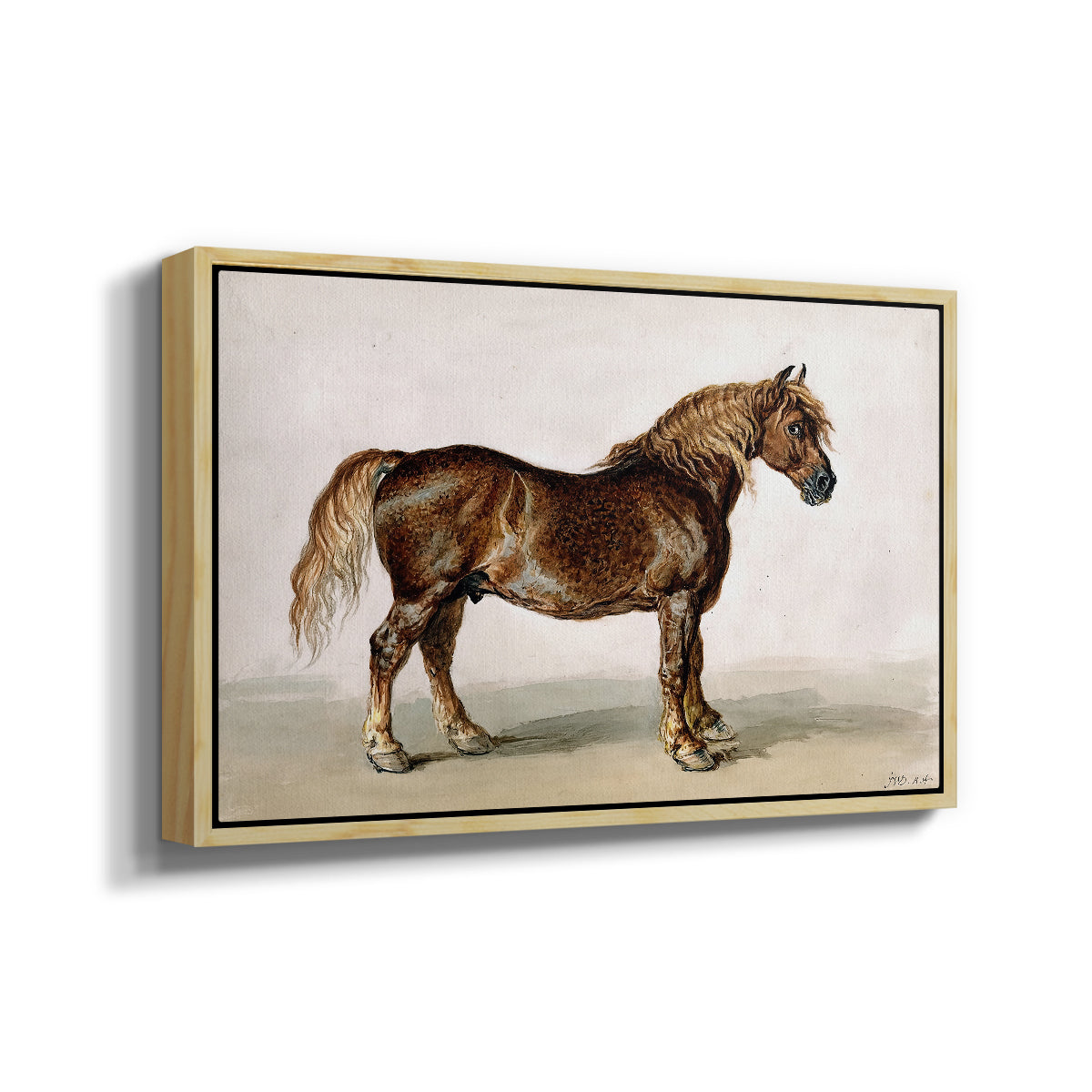 A Cart-Horse - Floater Framed Canvas Print