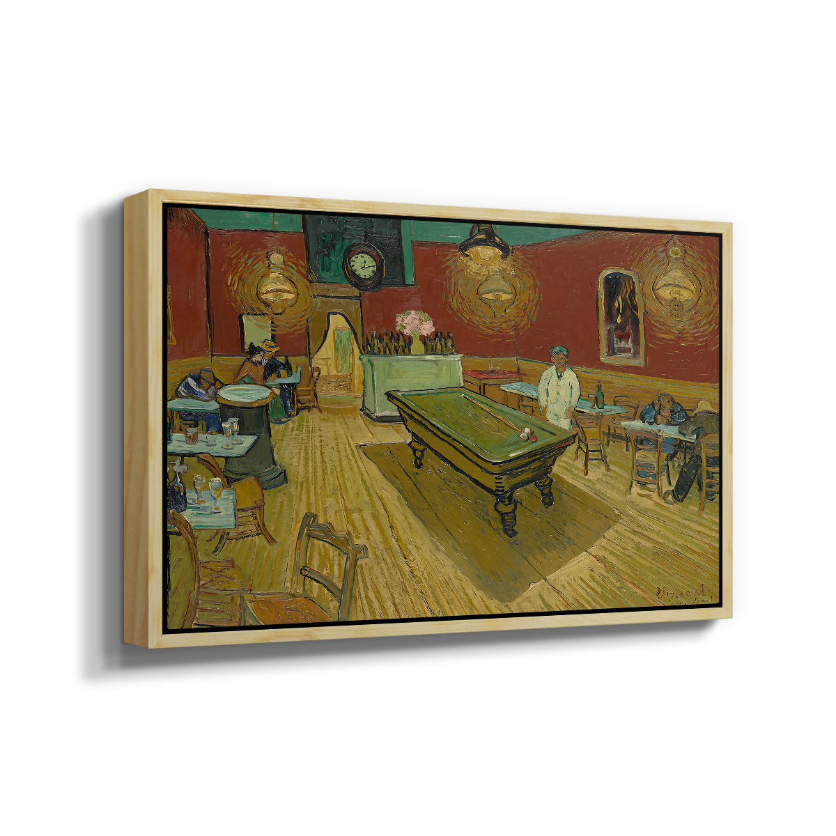 The Night Café, 1888 - Floater Framed Canvas Print