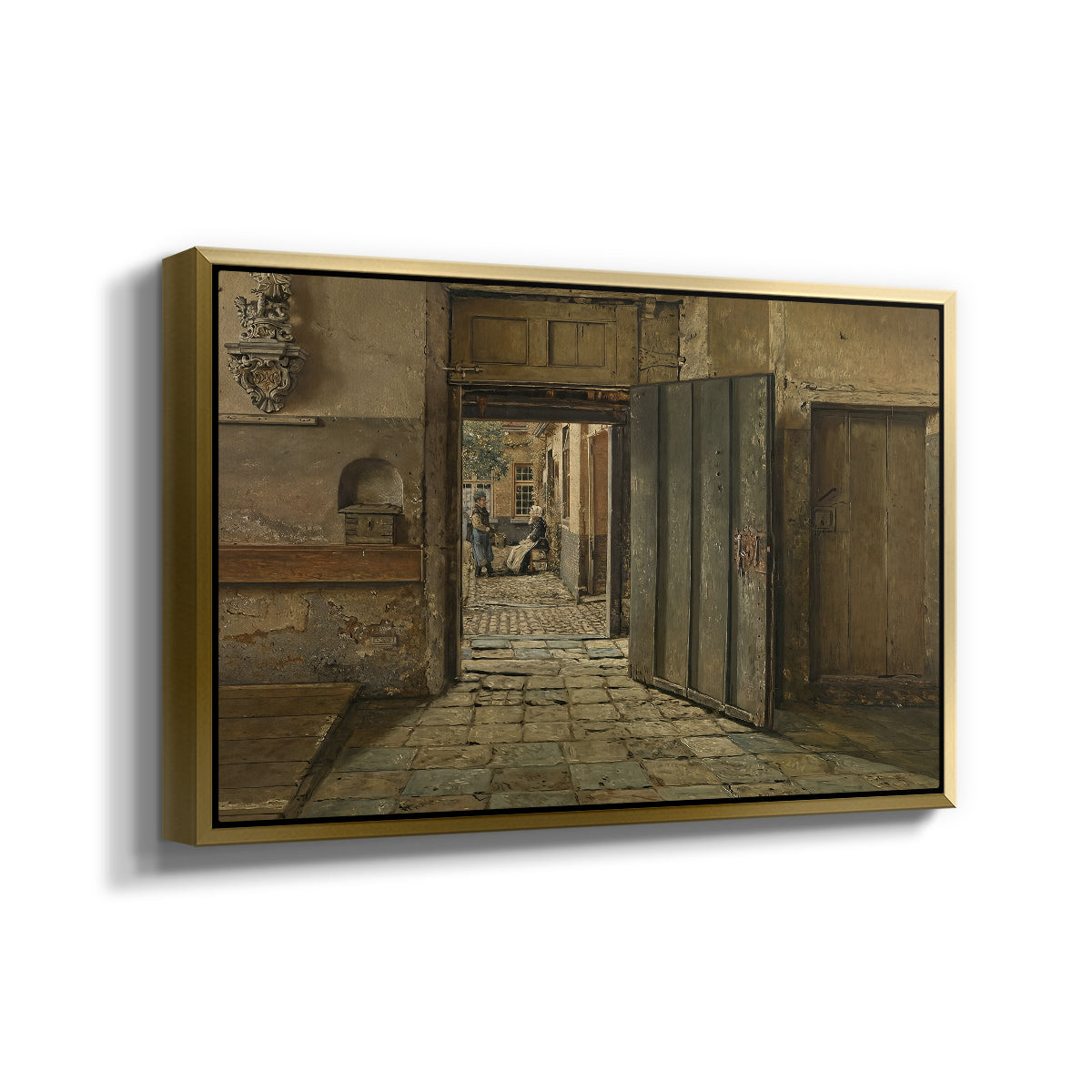 The Conversation, 1884 - Floater Framed Canvas Print