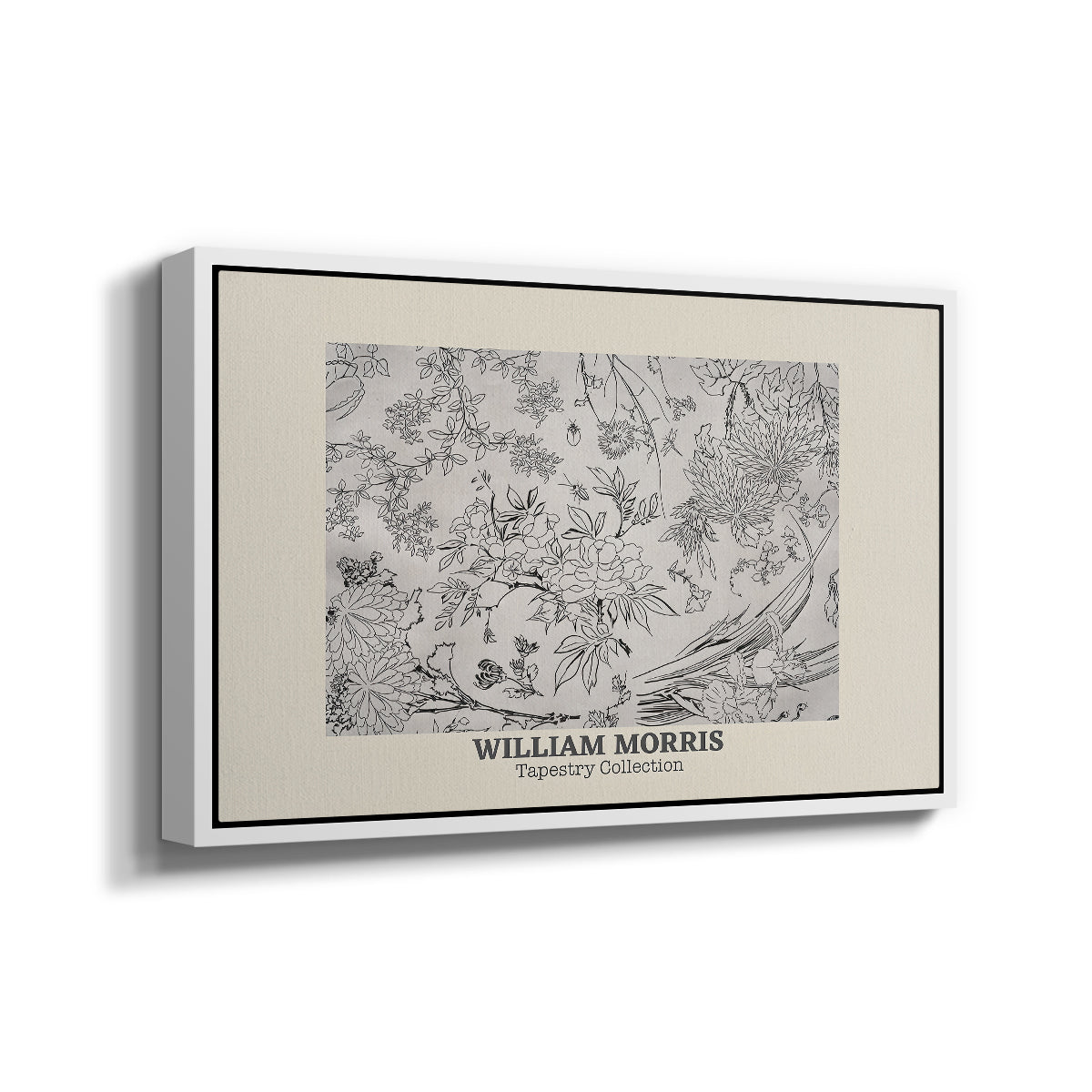 Fleurs, 1866 (Morris Inspired) - Floater Framed Canvas Print