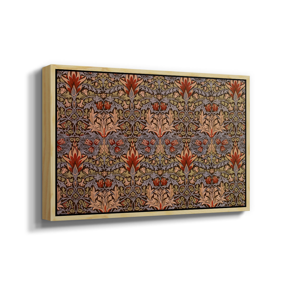 Snakeshead - Red/Cumin, c. 1876 - Floater Framed Canvas Print