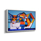 Cassie Thinking about Cubism - Floater Framed Canvas Print