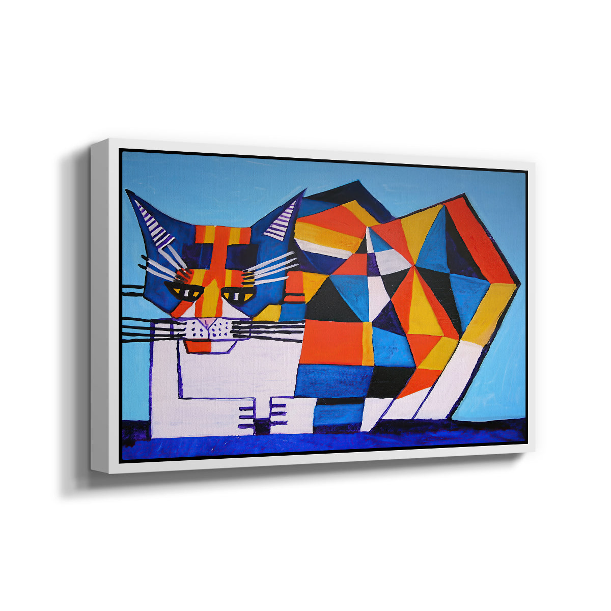 Cassie Thinking about Cubism - Floater Framed Canvas Print