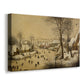 Canvas art print featuring a busy winter landscape with figures on frozen water, displayed at an angle