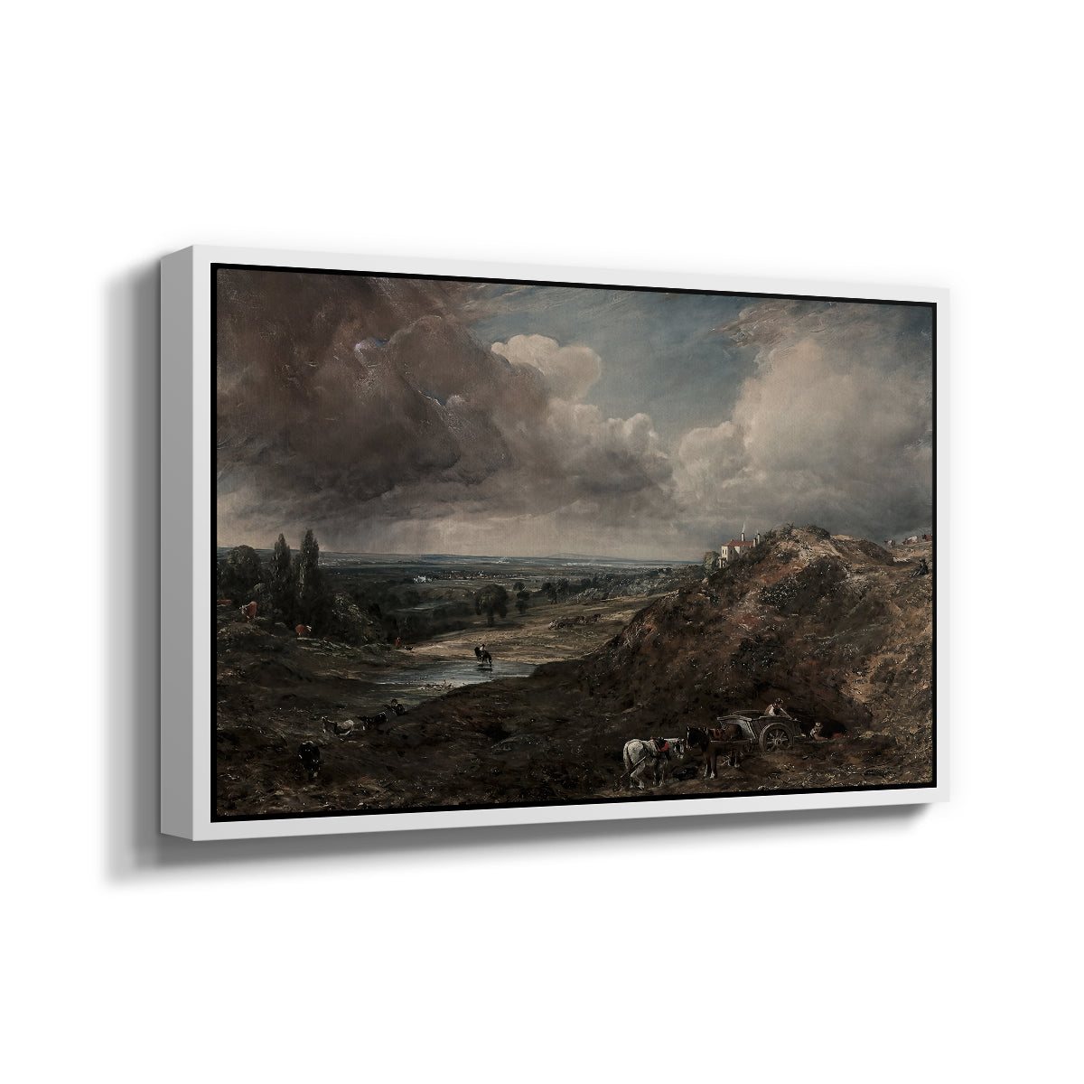 Branch Hill Pond, Hampstead Heath, c. 1828 - Floater Framed Canvas Print