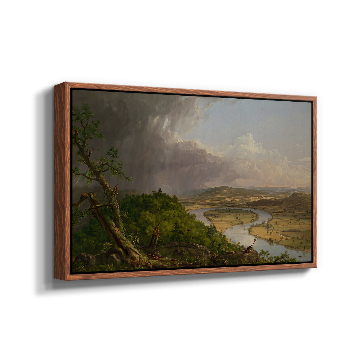 View from Mount Holyoke, Northampton, Massachusetts, after a Thunderstorm (Oxbow), 1836 - Floater Framed Canvas Print