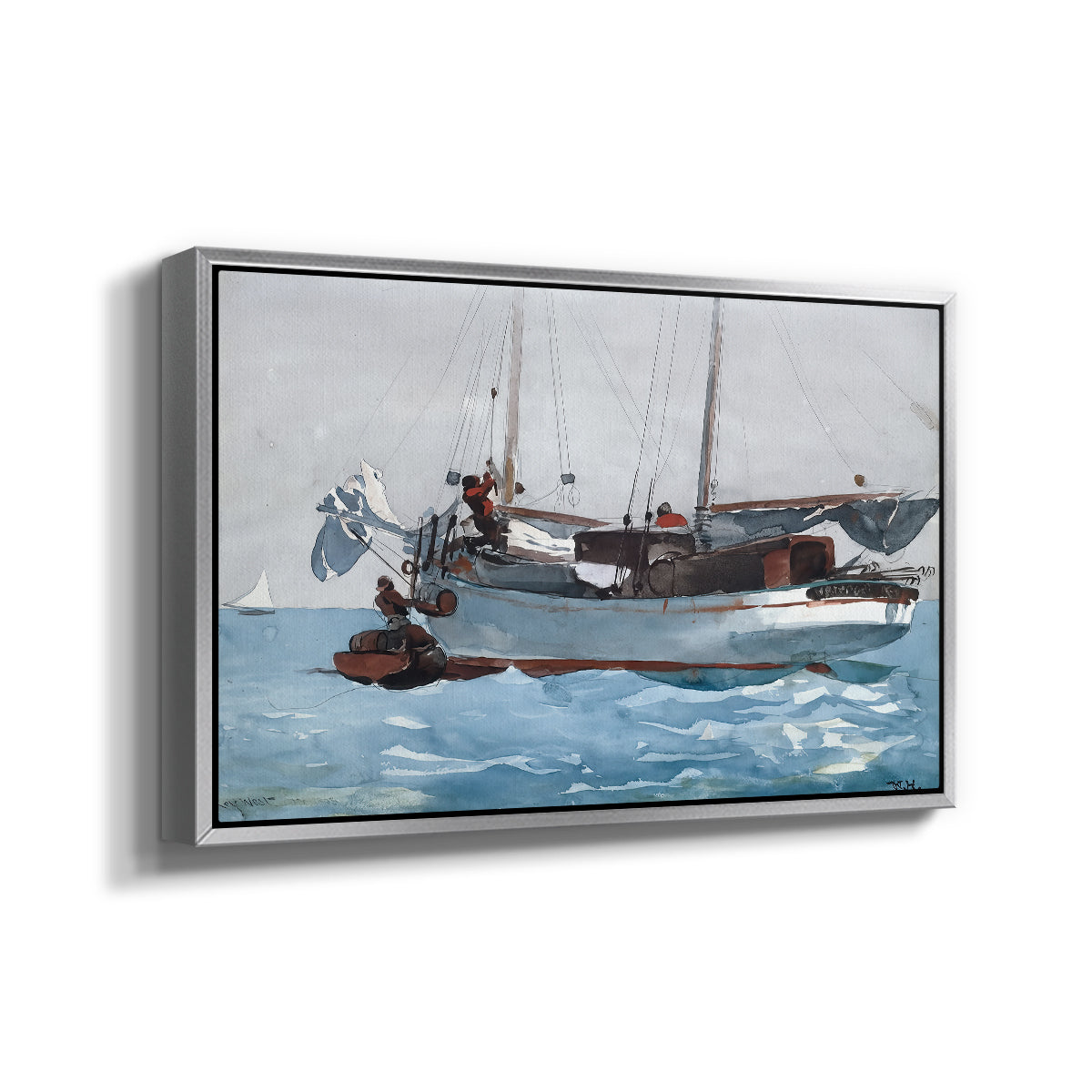Taking on Wet Provisions, 1903 - Floater Framed Canvas Print