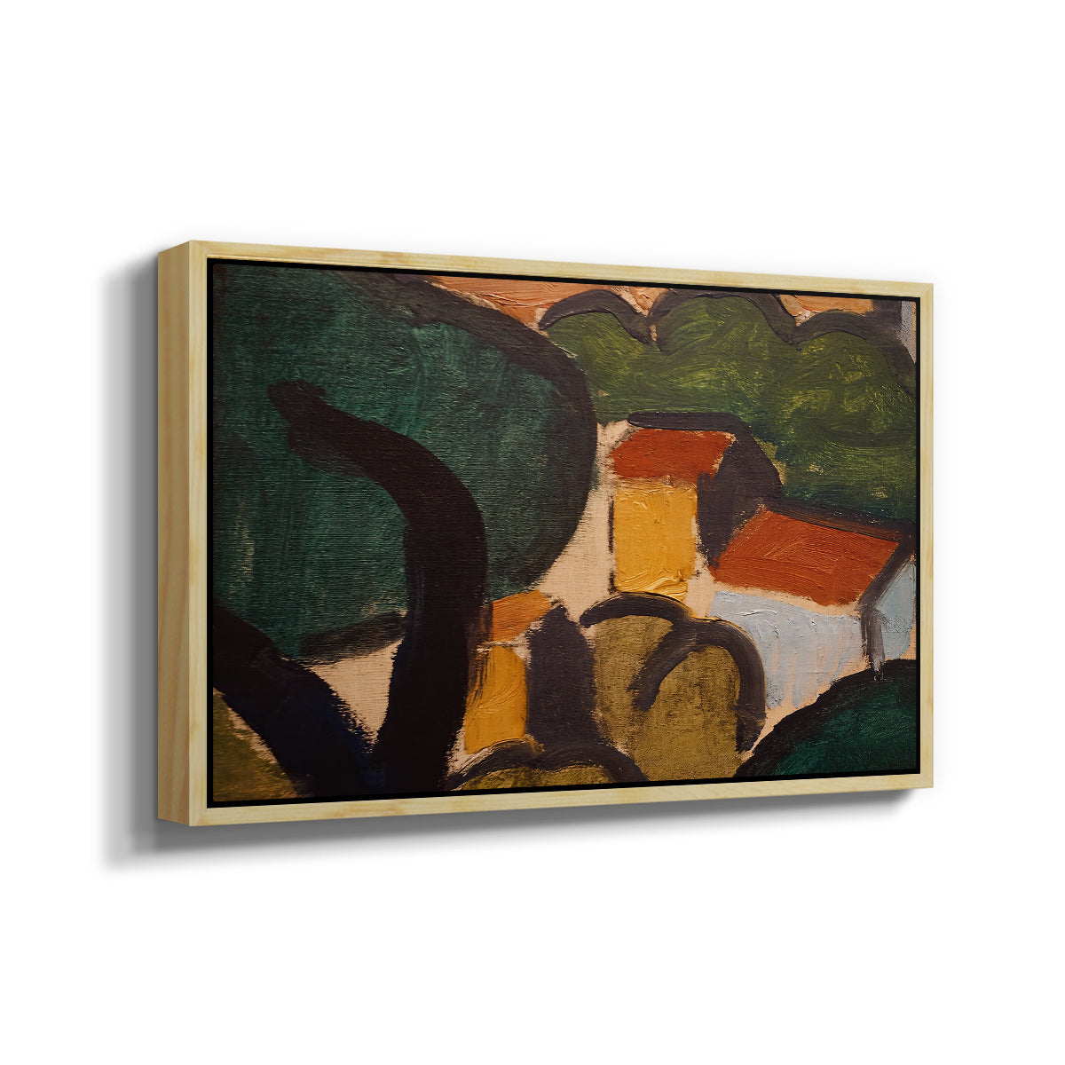 Landscape with Trees and Houses, c. 1905 - Floater Framed Canvas Print