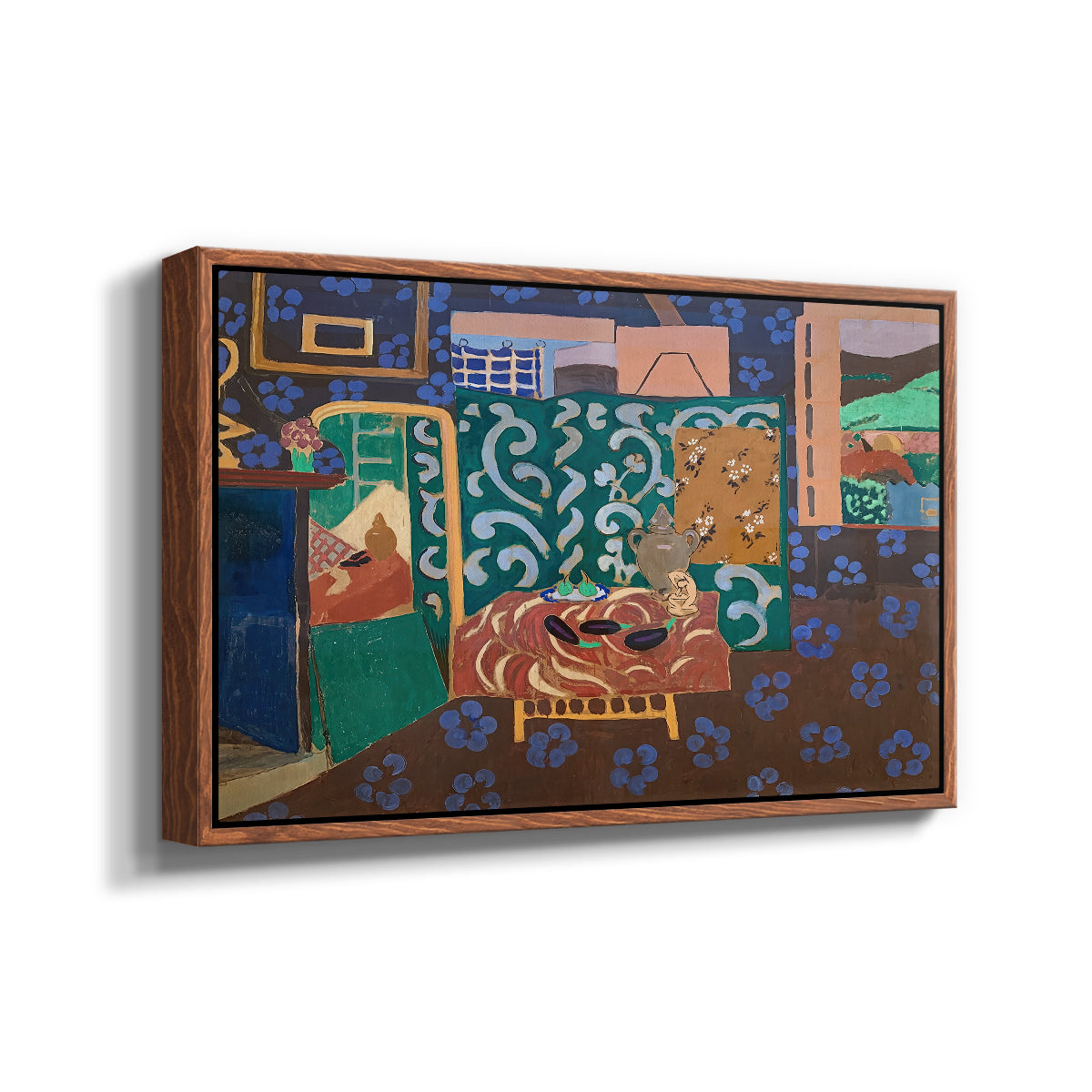 Interior with Aubergines, 1911 - Floater Framed Canvas Print