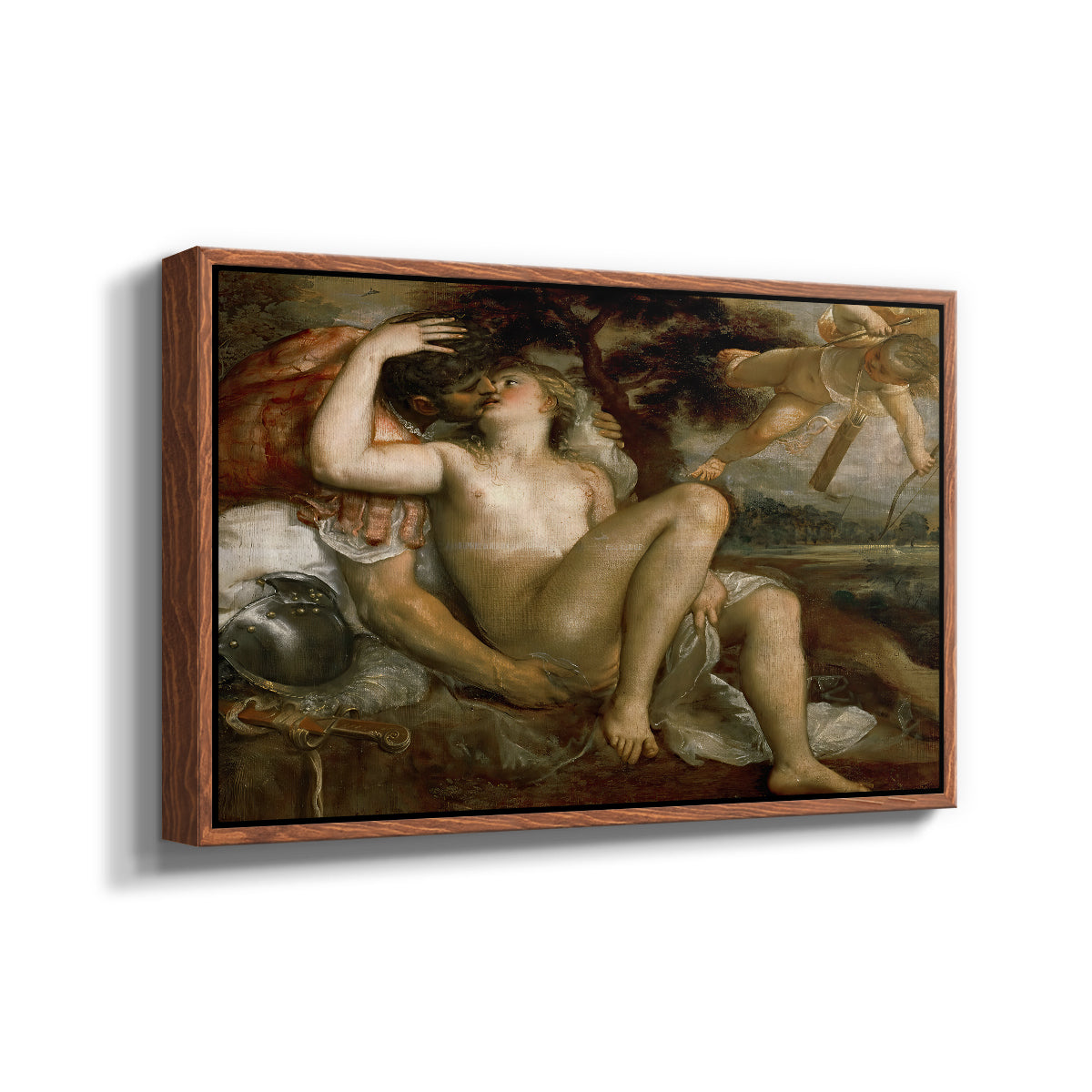 Mars, Venus and Cupid, c. 1530 - Floater Framed Canvas Print