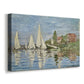 Canvas art print featuring a lively regatta scene with multiple boats and fluttering sails, displayed at an angle
