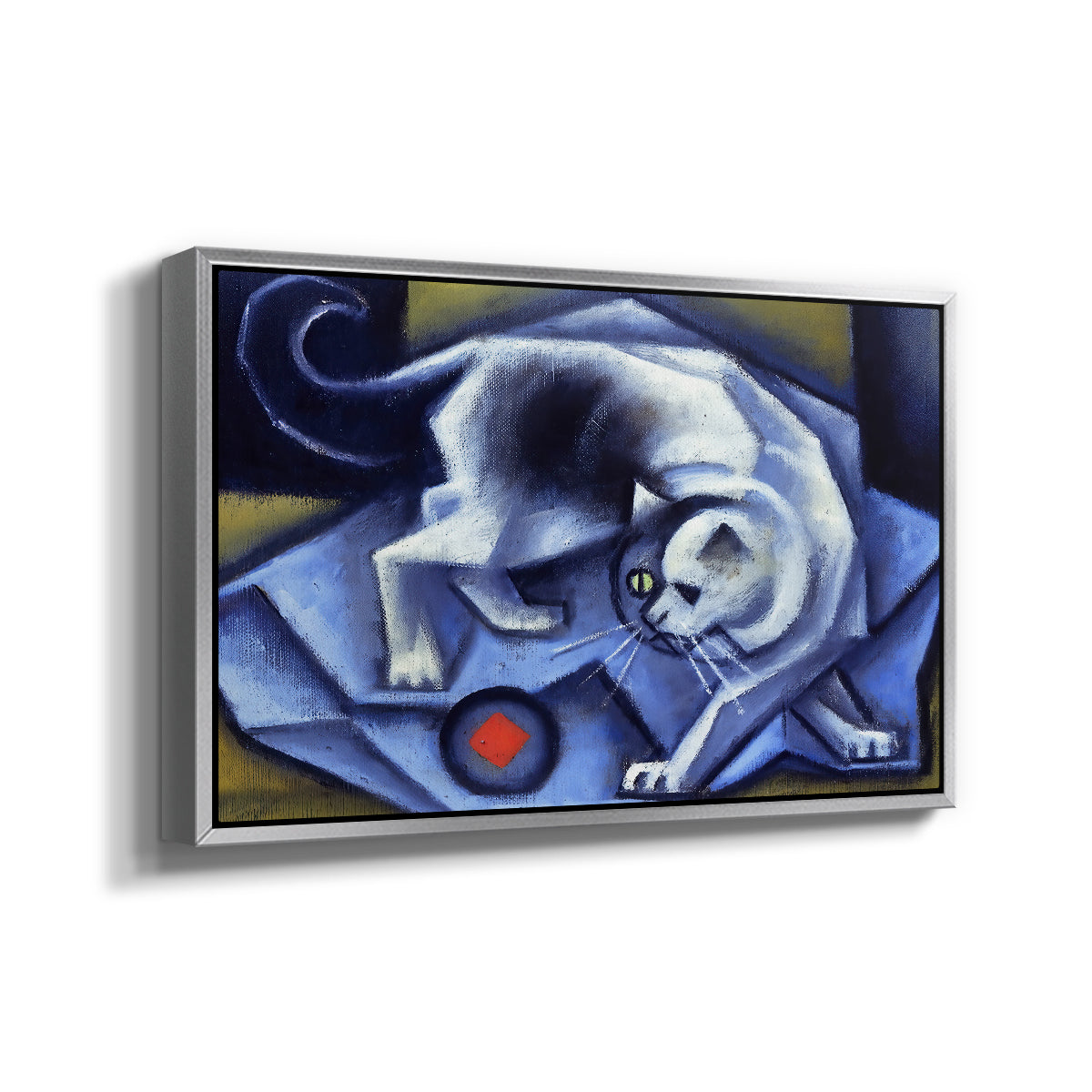 Cat Playing with a Ball, 1945-1950 - Floater Framed Canvas Print
