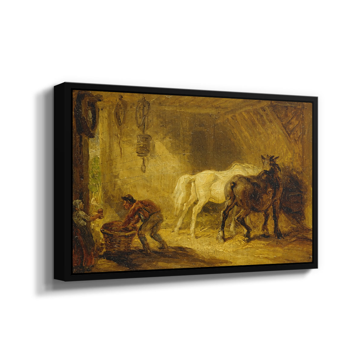 Heath Ewe and Lambs, 1810 - Floater Framed Canvas Print