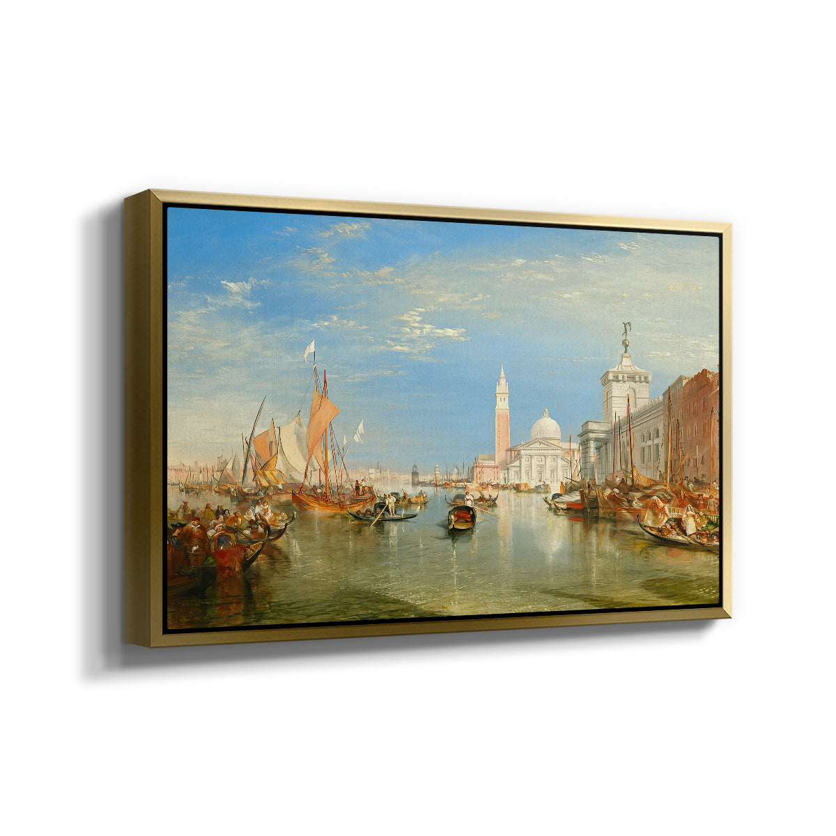 Venice: The Dogana and San Giorgio Maggiore, 1834 - Floater Framed Canvas Print