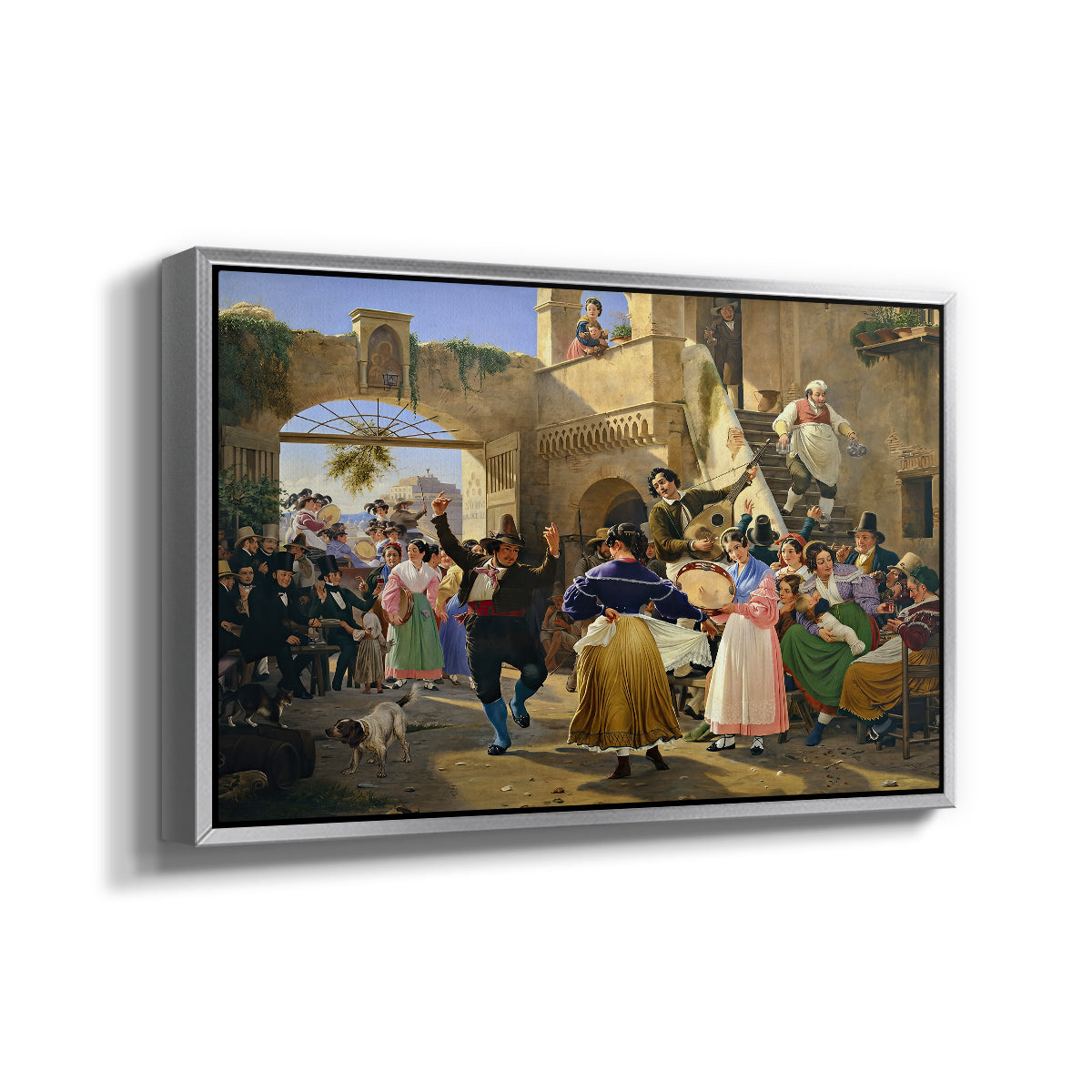 Romans Gathered for Merriment at an Osteria, 1839 - Floater Framed Canvas Print