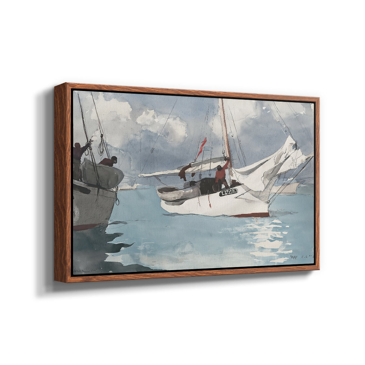 Fishing Boats, Key West, 1903 - Floater Framed Canvas Print