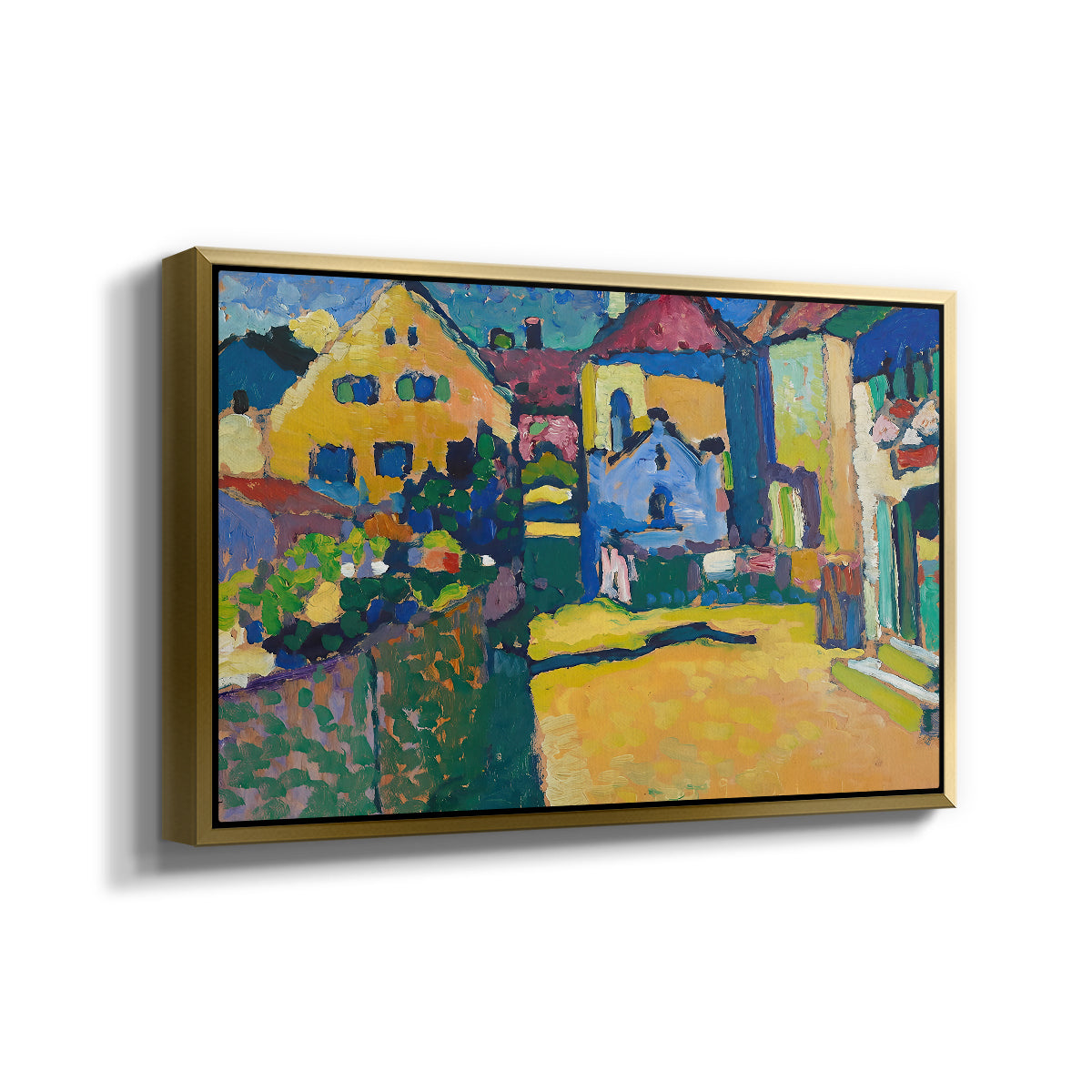 Green Lane in Murnau, 1909 - Floater Framed Canvas Print