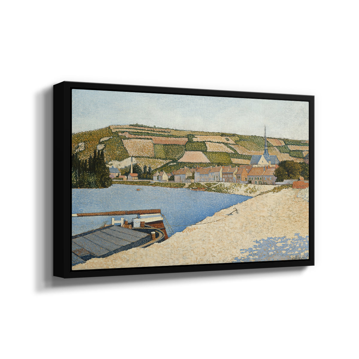 The Riverbank, Les Andelys, 1886 - Floater Framed Canvas Print