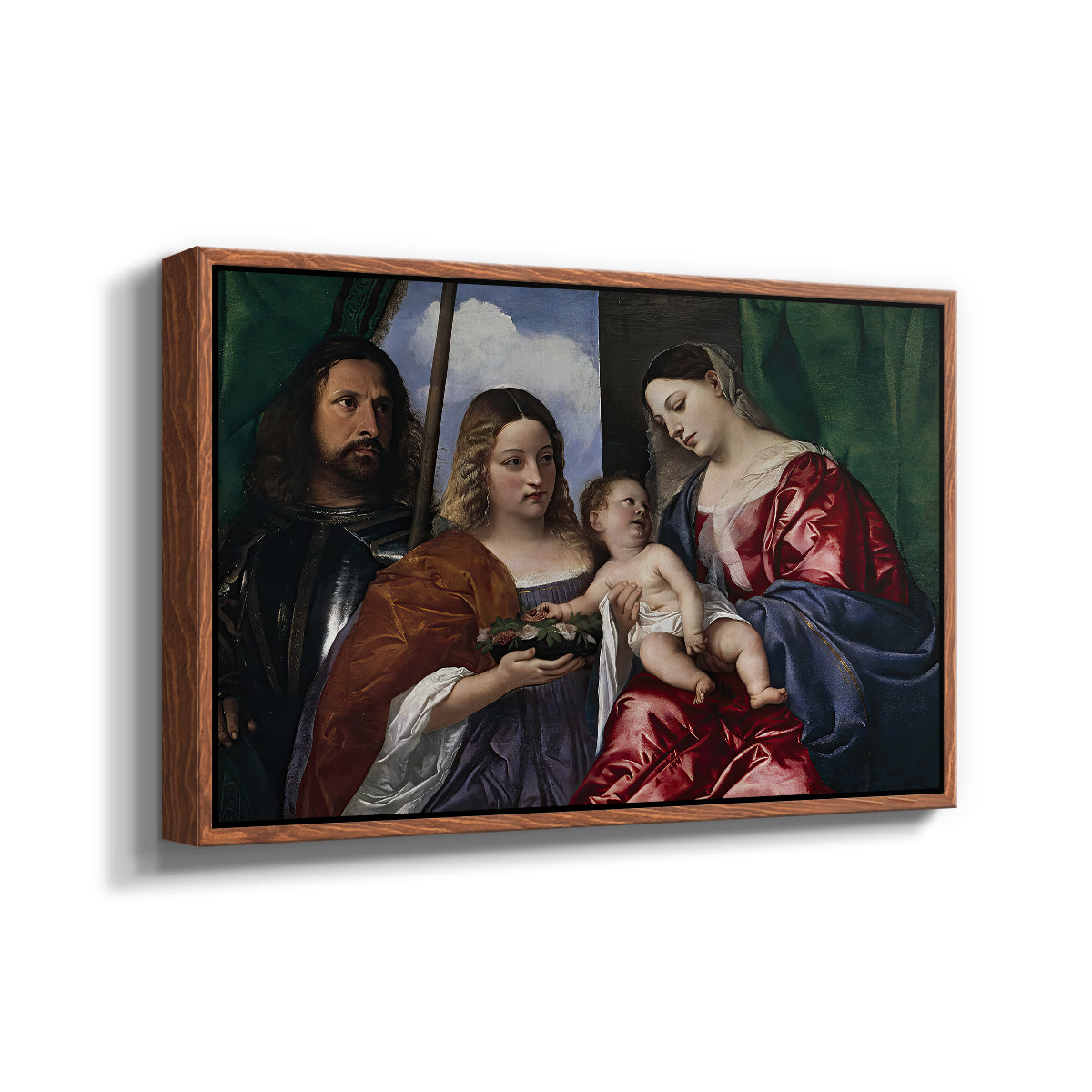 Madonna and Child with Saints Dorothy and George, c. 1516 - Floater Framed Canvas Print