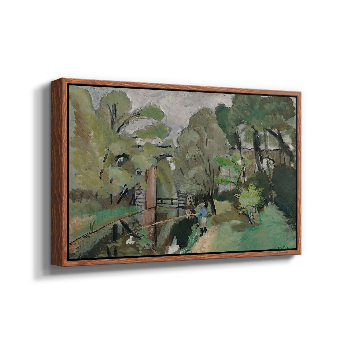 The Little Fisherman, Maintenon, 1918 - Floater Framed Canvas Print