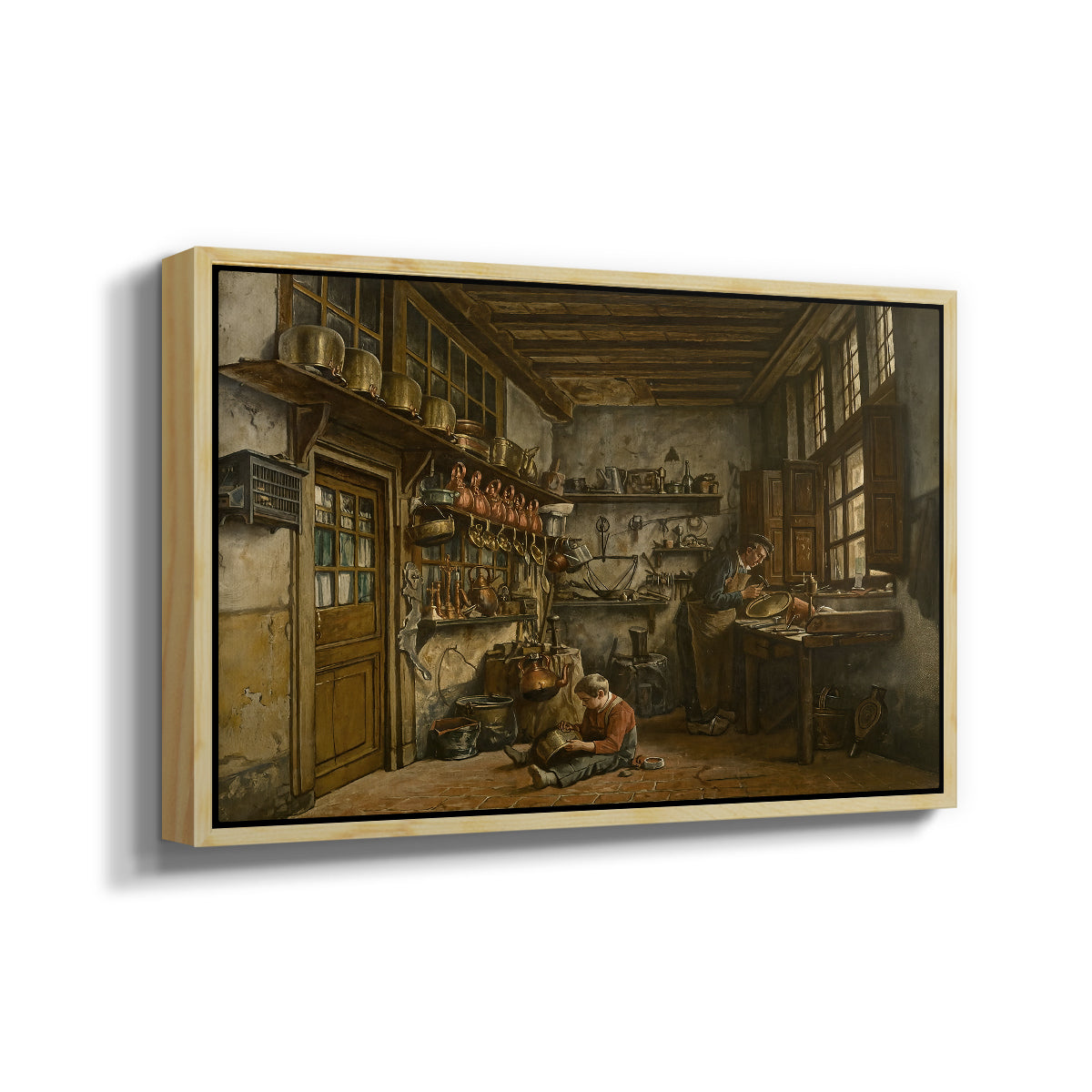 The Tinker, 1861 - Floater Framed Canvas Print