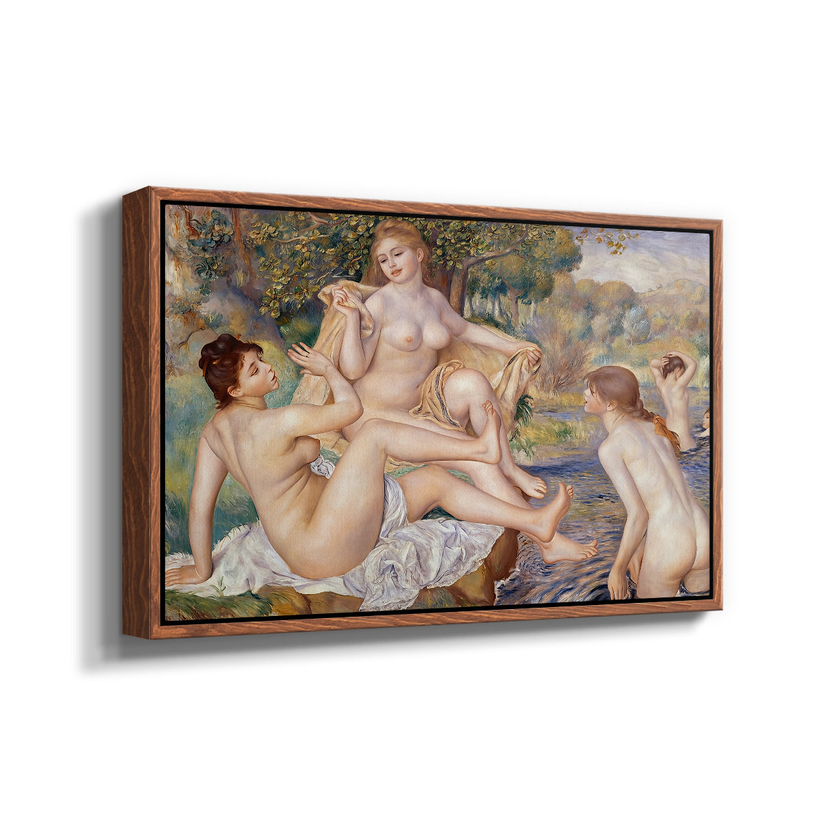 The Large Bathers, 1884-1887 - Floater Framed Canvas Print
