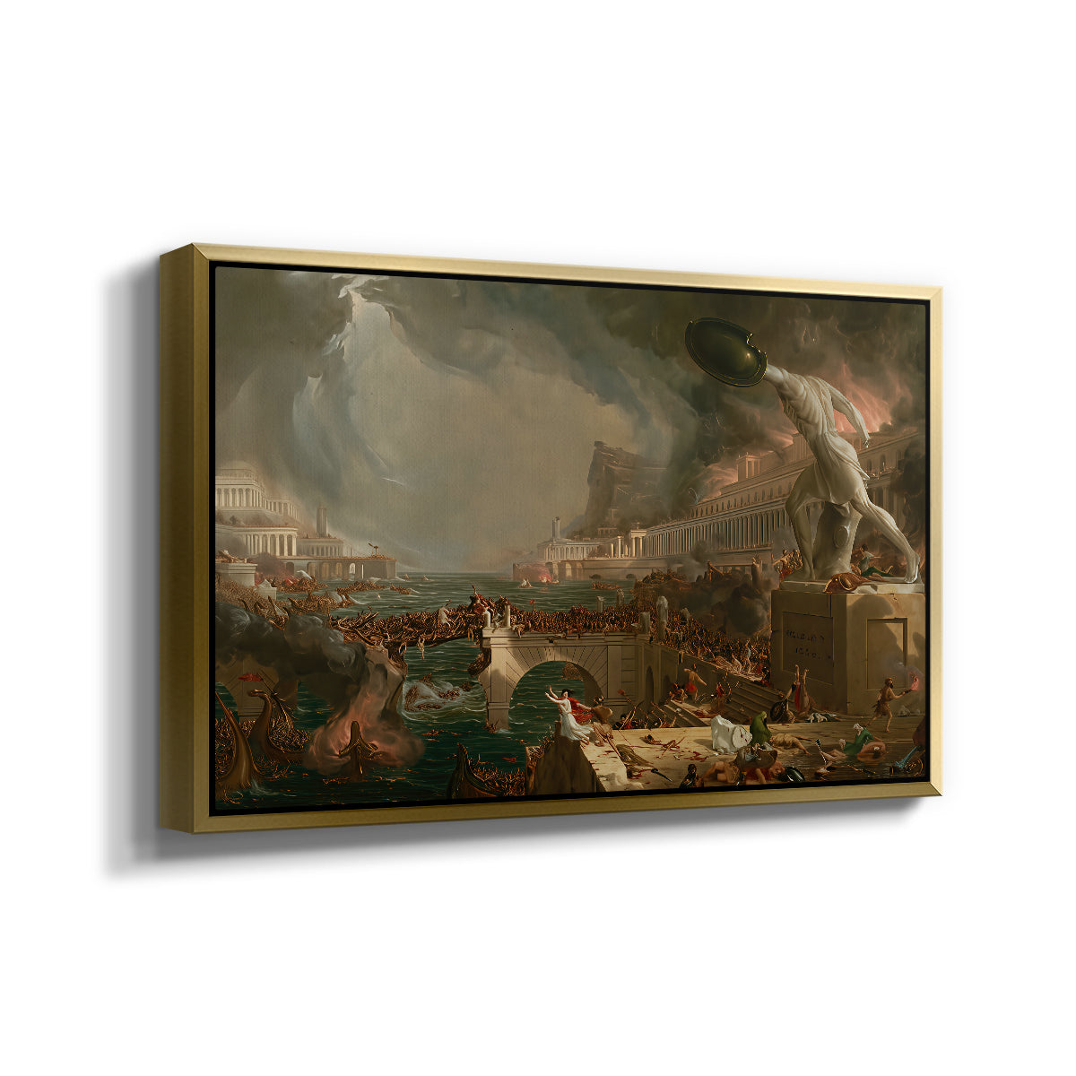 The Course of Empire: Destruction, 1836 - Floater Framed Canvas Print
