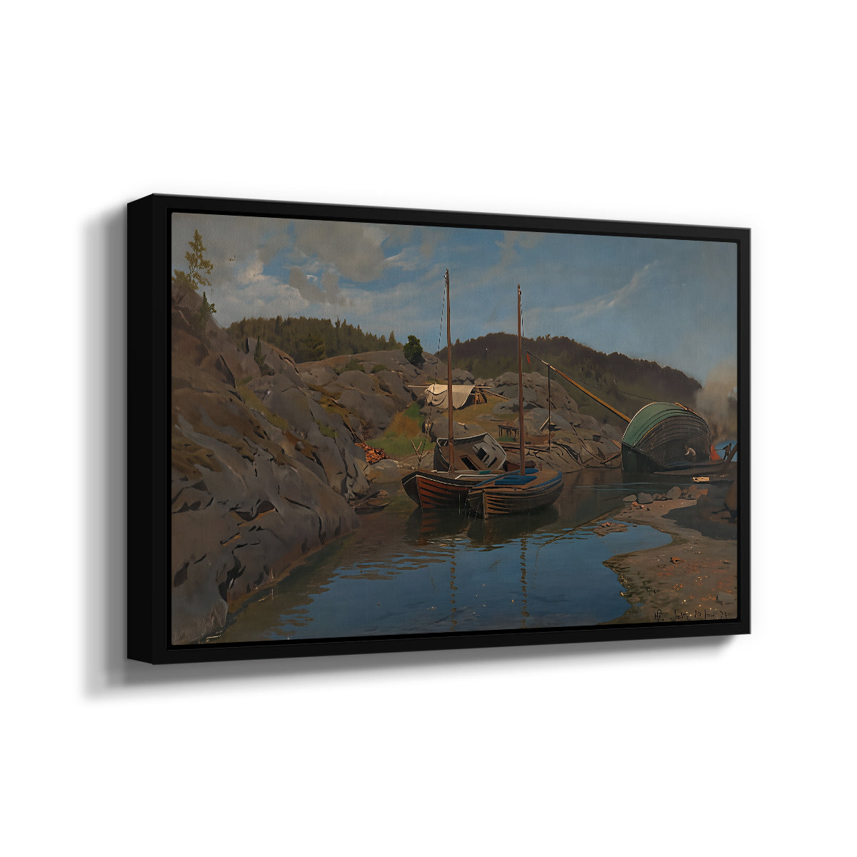 Pilotboats, 1875 - Floater Framed Canvas Print