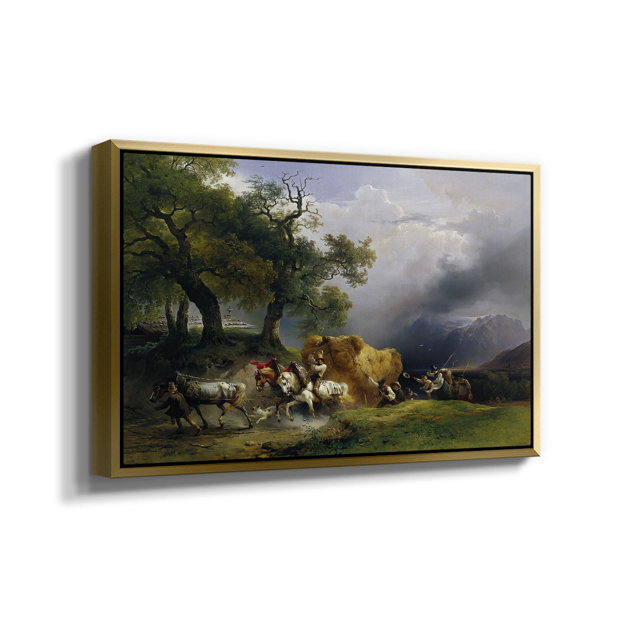 The Harvest Wagon (Der Heuwagen), c. 1850 - Floater Framed Canvas Print
