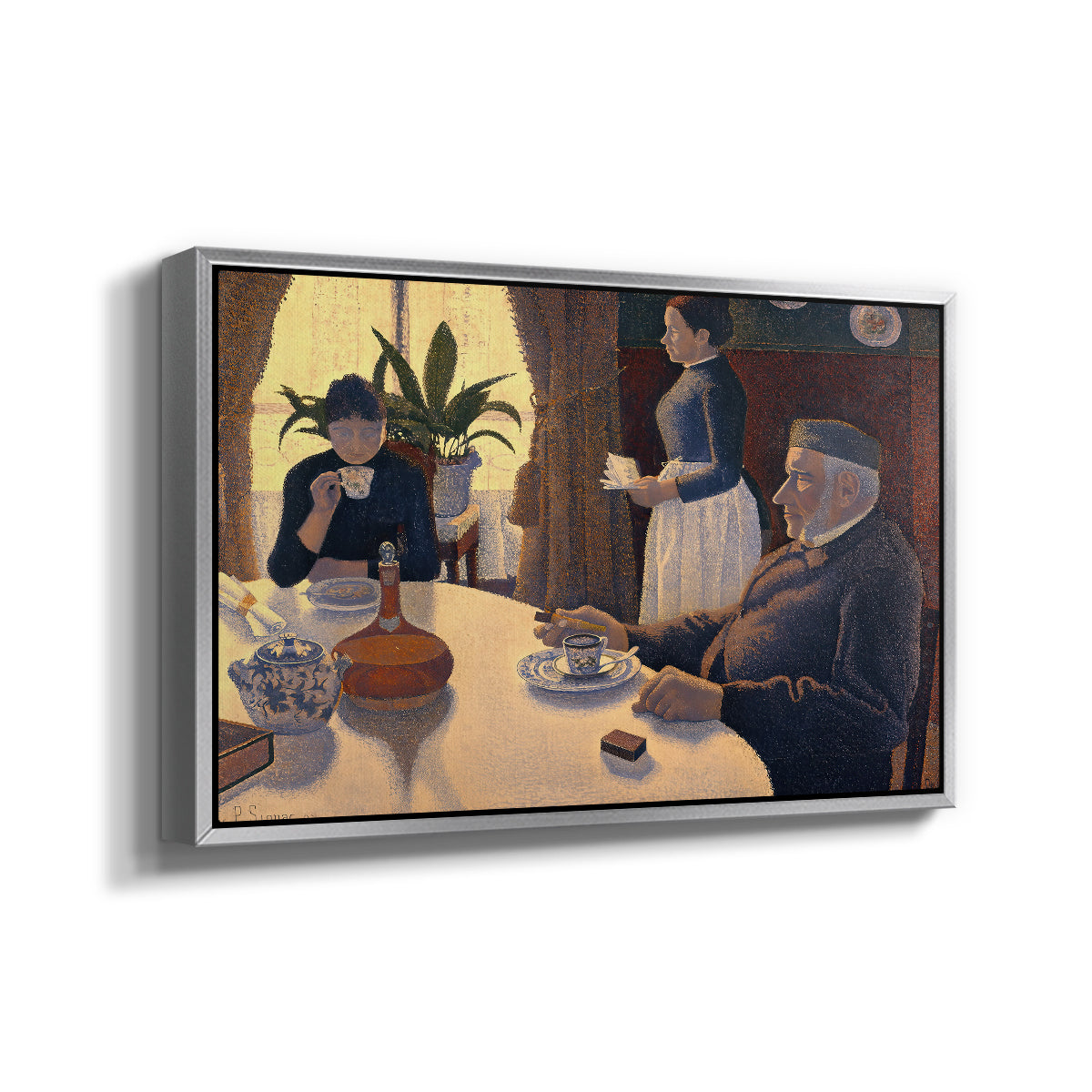 The Dining Room (Breakfast), 1886-1887 - Floater Framed Canvas Print