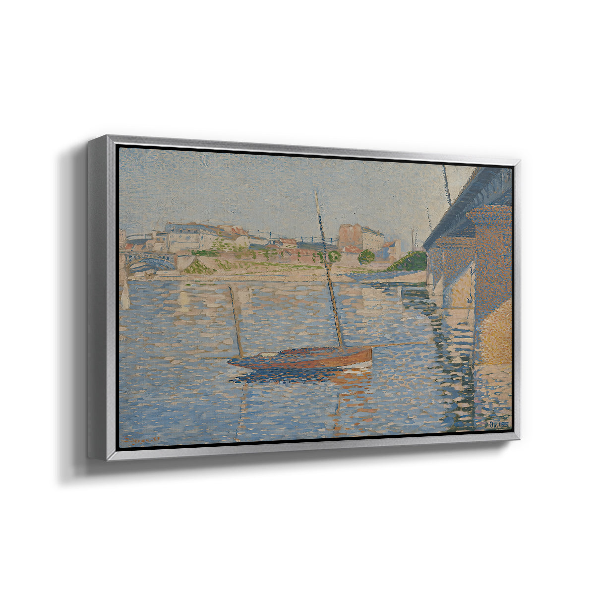 Le Clipper, Asnières, 1887 - Floater Framed Canvas Print