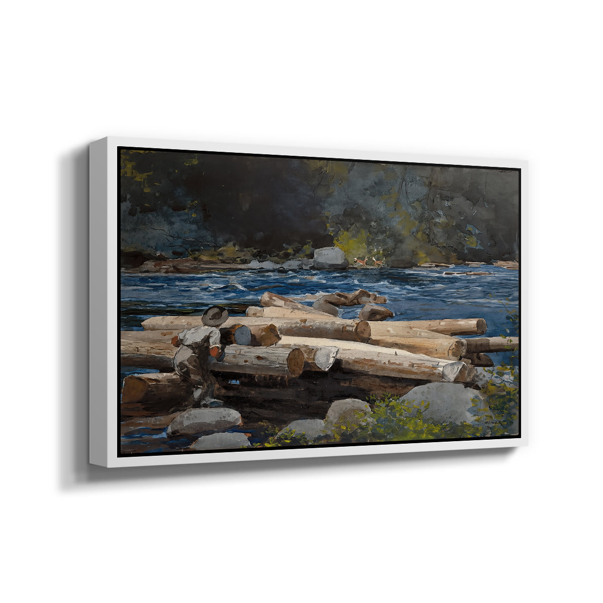 Hudson River, 1892 - Floater Framed Canvas Print